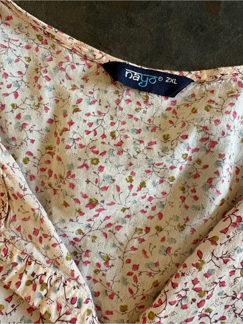 Soft Pink 100% Cotton Floral Maxi Dress with Button Front 2XL - Picture 4 of 9